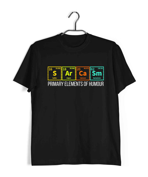 Nerd Physics PRIMARY ELEMENTS OF HUMOUR Custom Printed Graphic Design T-Shirt for Men